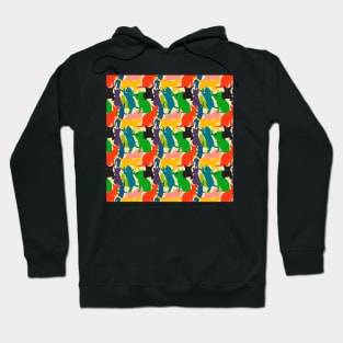 Colorful Leaping Jumping Sitting And Walking Cat Pattern Hoodie